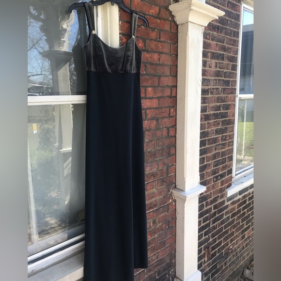 Charcoal Velvet and Crepe Formal - Picture 1 of 5